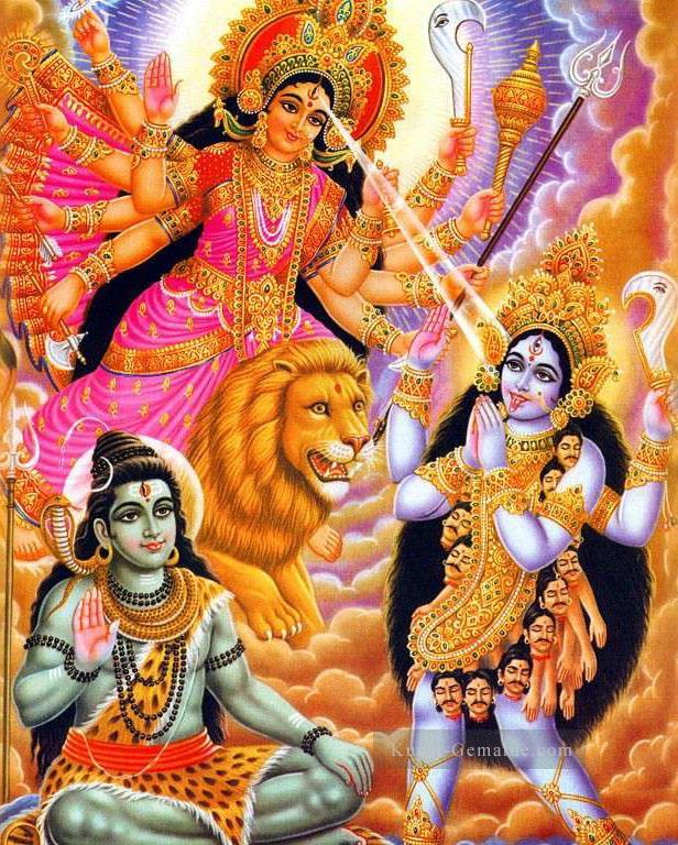 Devi Durga mata Hindu Göttin maa aus Indien Ölgemälde